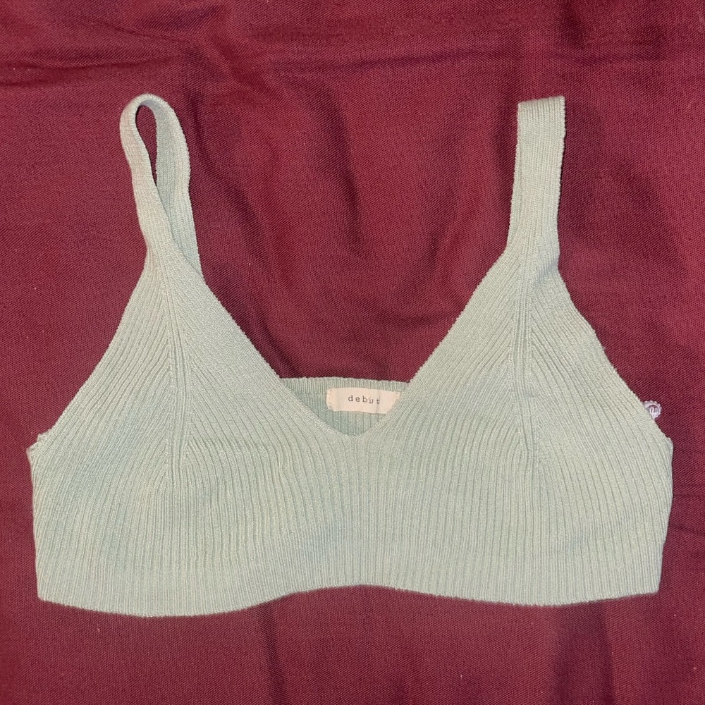 Debut Mint/Light Green Ribbed Knit Bralet